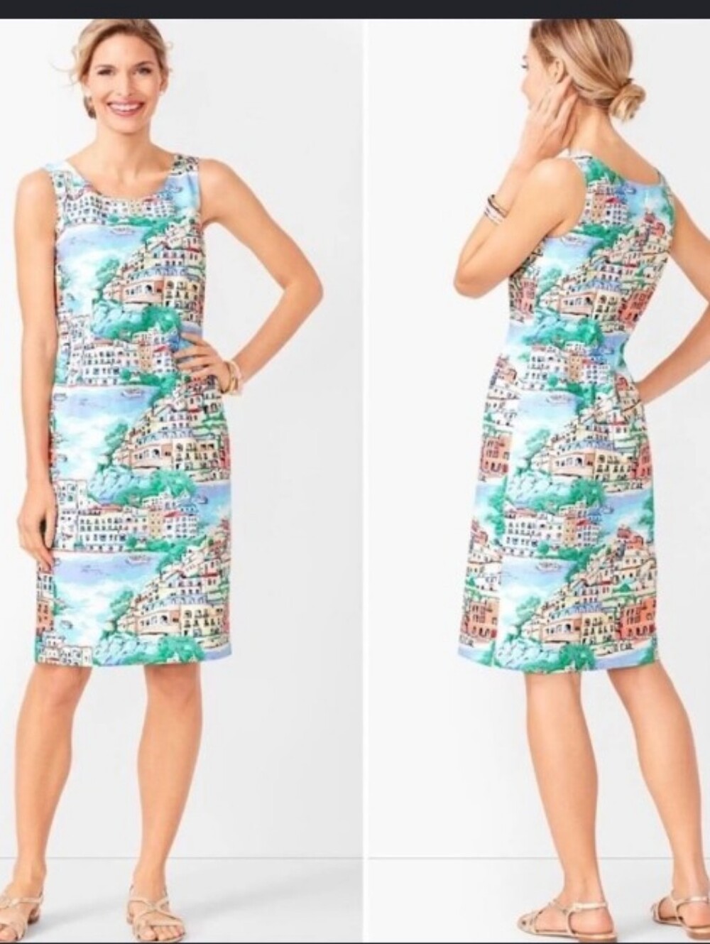 Talbots Scenic Village Shift Dress Cotton Classic - Picture 3 of 8
